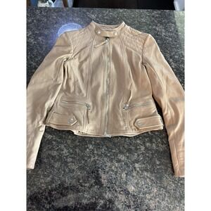 MARC CAIN VINTAGE Women Sheepskin Motorcycle Jacket, Casual Coat. Sz Small